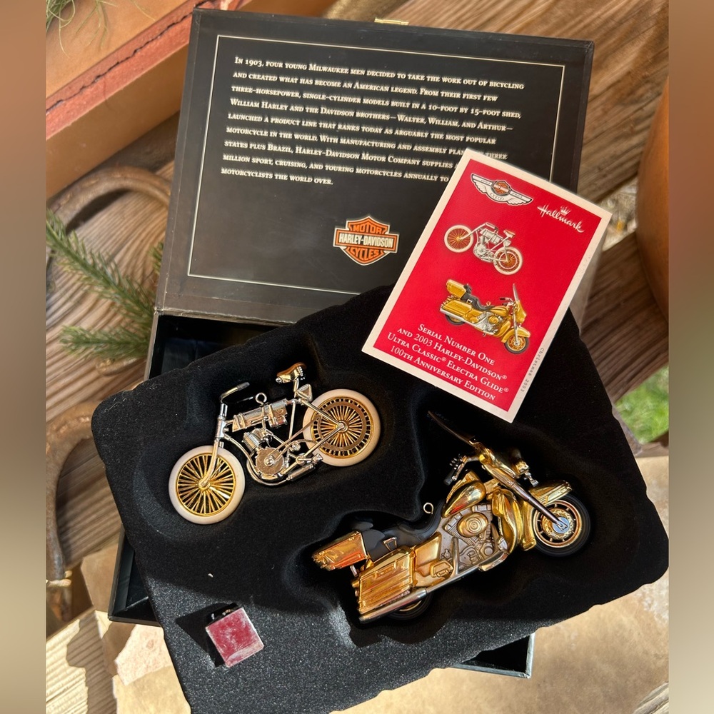 Harley-Davidson 100th Anniversary Set Hallmark Ornament New in Box